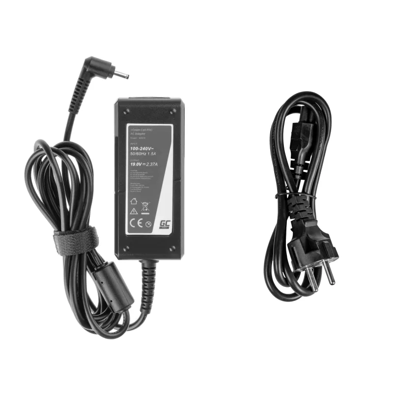 Zasilacz zielony Cell AD61P wewnętrzny 45 W, 19 V 2,37 A, czarny, kabel 1,2 m