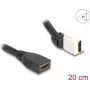 DeLOCK Keystone Moduł Kablowy HDMI gniazdo na gniazdo kątowe 45° 8K 60 Hz 20 cm czarny