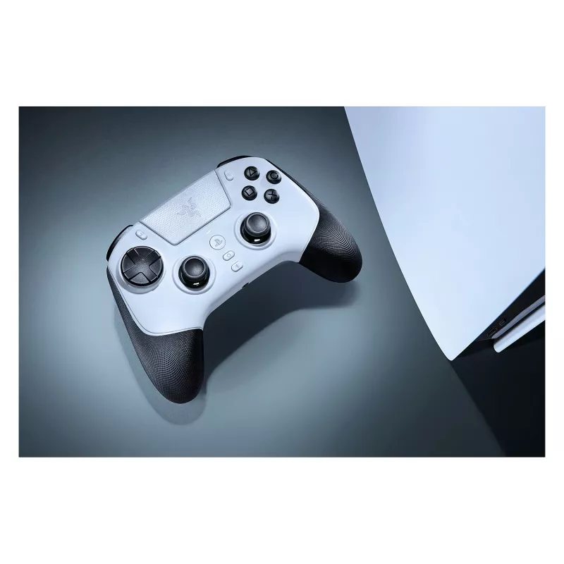 Razer Raiju V3 Pro kabelloser PS5-/PC-Controller, Pro-Tasten, symmetrisches Layout - weiß