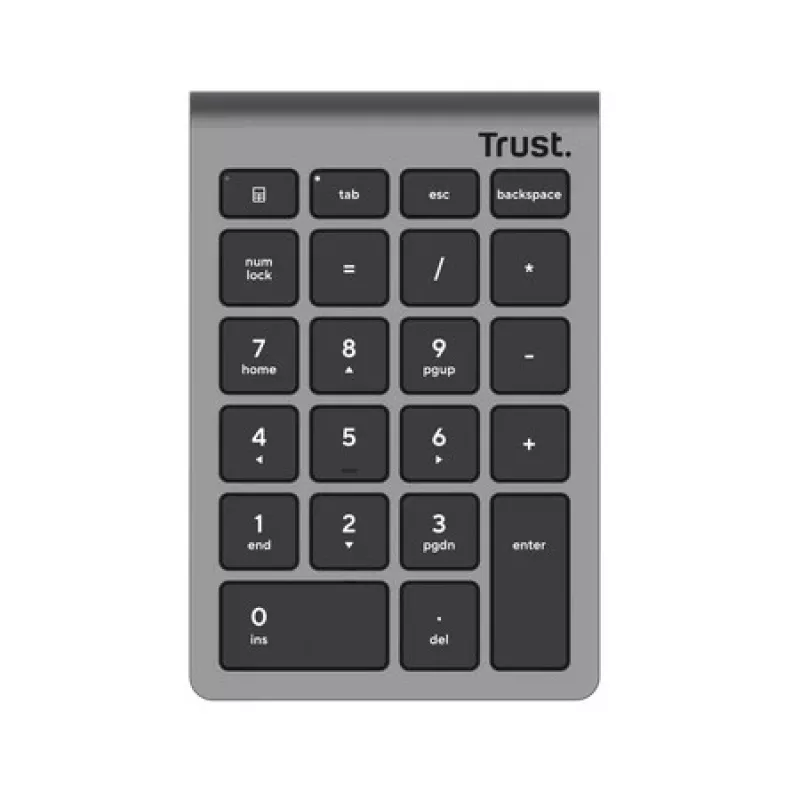 Klawiatura numeryczna TRUST Xalas 22-klawiszowa RF bezprzewodowa nożycowa do laptopa/PC, srebrna, 94 g