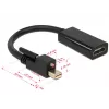 Adapter kablowy wideo DeLOCK 62640 Mini DisplayPort na HDMI 0,25 m czarny