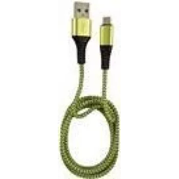LC-POWER Kabel USB-Micro-1M-7 1m czarno-zielony, USB A na Micro-USB (LC-C-USB-MICRO-1M-7)
