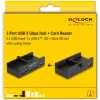 DeLOCK 64263 Hub USB Typ-A 5000 Mbit/s Czarny