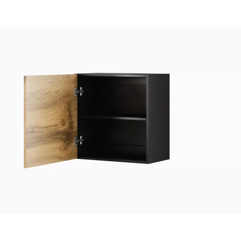 Szafka wisząca cama meble VIGO 50×50×30 cm czarna / dąb Wotan