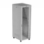 Szafa rack LANBERG FF01-8047-12SL 47U 800x1000 mm szara z przednimi i tylnymi drzwiami szklanymi oraz miejscem na panel LCD