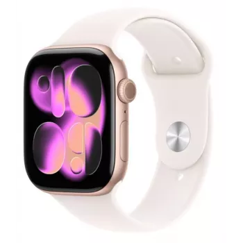 Apple Watch Series 11 GPS 46mm Koperta aluminiowa w kolorze Rose Gold z paskiem Light Blush Sport S/M