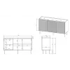 3D2SZ ONDA komoda 150x45x85 czarny
