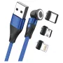 Kabel USB RealPower MagneticCharge3 2m USB A Niebieski