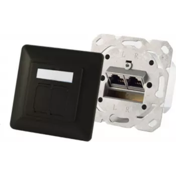 Gniazdo 2 x RJ-45 ShiverPeaks S/CONN 74280-S — Cat6a, 500 MHz, obudowa metalowa, czarny