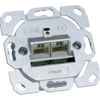 Hager G3140 Gniazdo danych Kat.6a 2-drożne 8/8-styków (G3140)