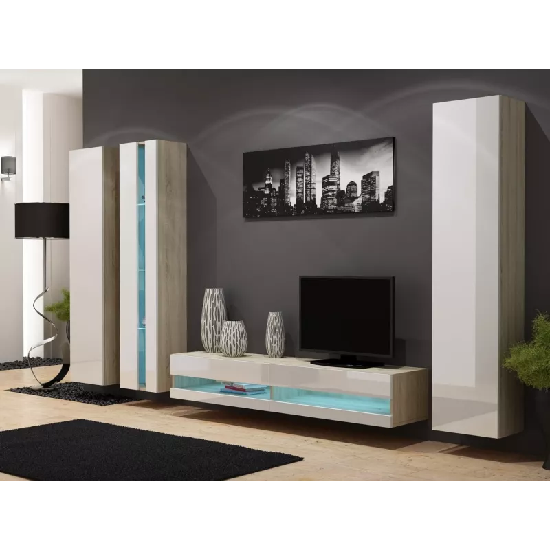 Cama regał VIGO NEW 180/40/30 sonoma/biały połysk
