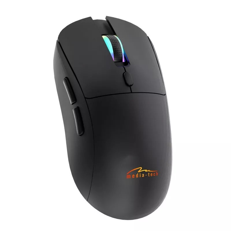 Mysz bezprzewodowa MEDIA-TECH MT1124 BT/RF Silent & Recharge — symetryczna, 3200 DPI, Bluetooth + USB 2,4 GHz, 6 przycisków, akumulatorowa