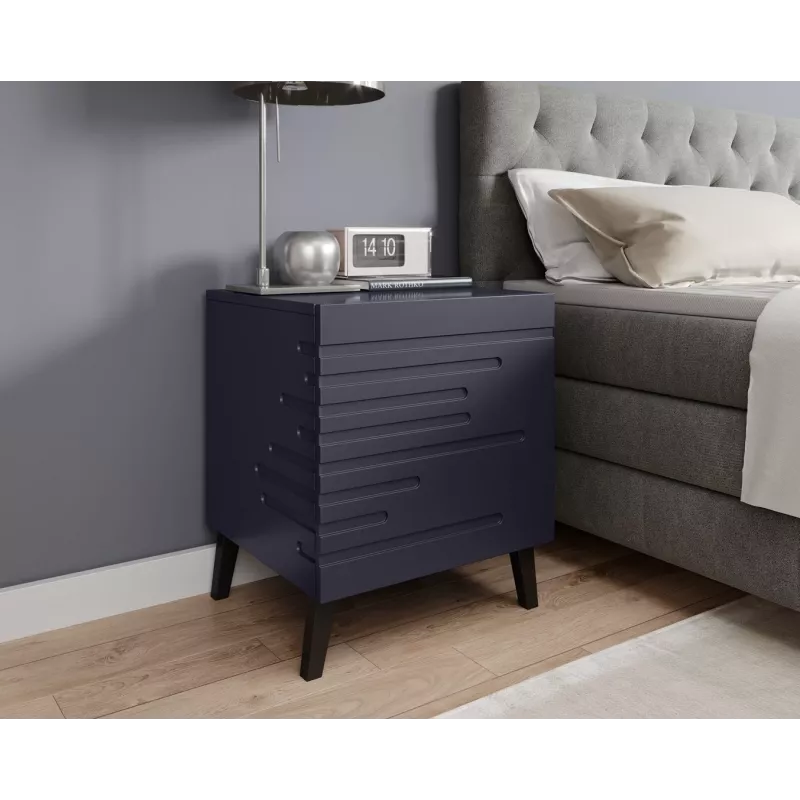 Nightstand cama meble NOVA 44×40×52 cm, 1 drawer, navy niebieski matt
