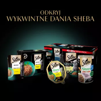 Mokra karma dla kota Sheba Selection Select Slices Polędwiczki drobiowe, 40 saszetek po 85 g, 7,8% białka, 4,8% tłuszczu