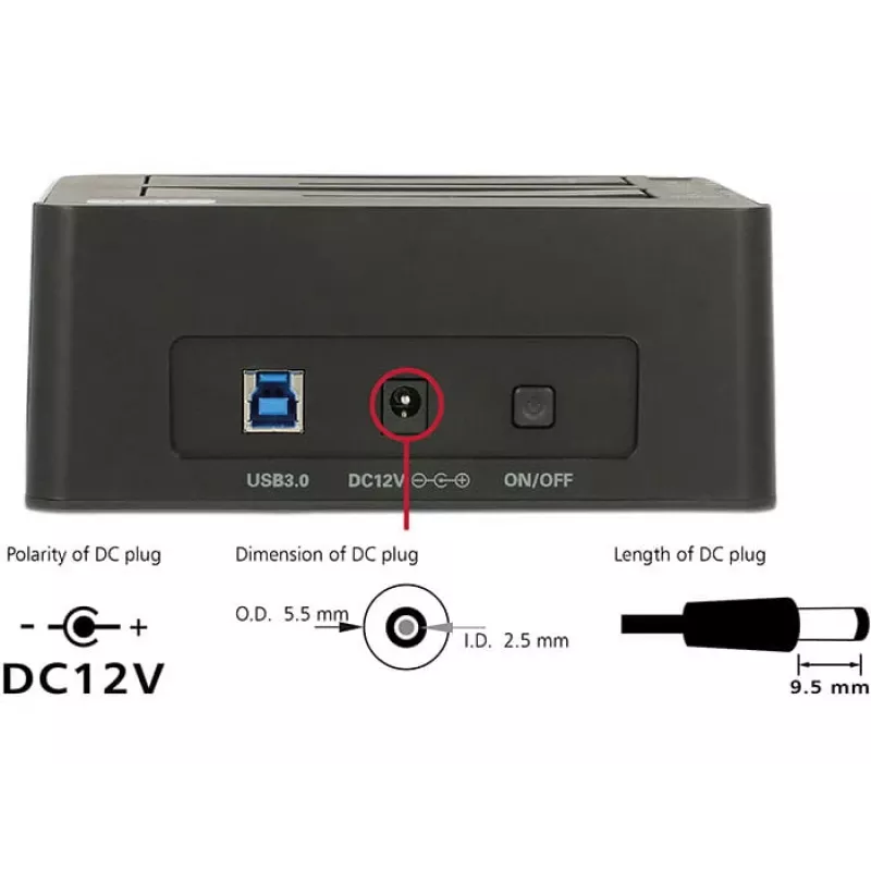 Delock USB 3.0 Dual Dockingstation für 2x SATA HDD / SSD mit Klon Funktion