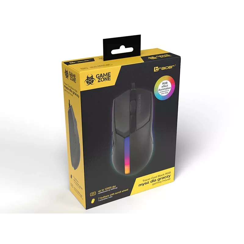 Mysz Tracer 47416 Gamezone Cool Czarny RGB USB