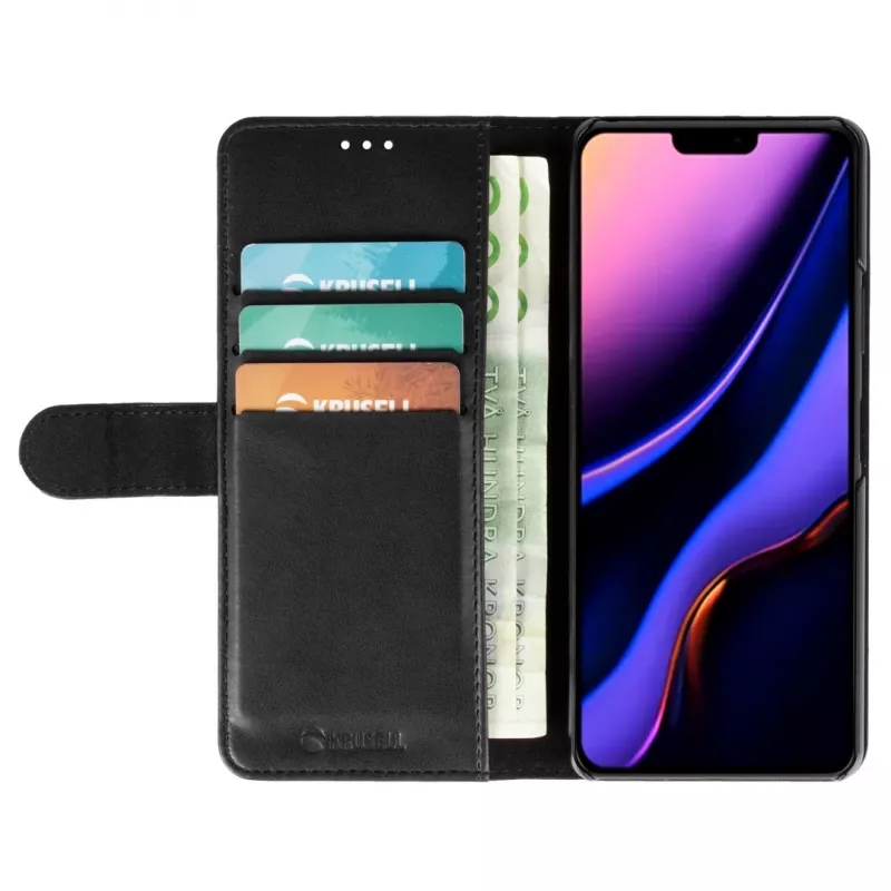 Etui portfel Krusell do Apple iPhone 12 Pro Max — czarne, etui typu folio z kieszenią na karty