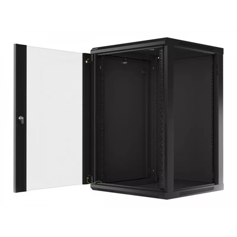 Szafa wisząca LANBERG WF01-6618-10B, 18U, 600×600×907 mm, czarna, 60 kg