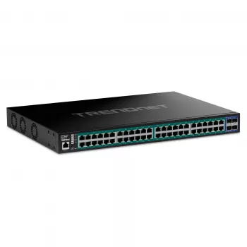TRENDnet 52-portowy gigabitowy inteligentny przełącznik sieciowy Web Smart 740W PoE+ z 10G - przełącznik - 1 Gbps