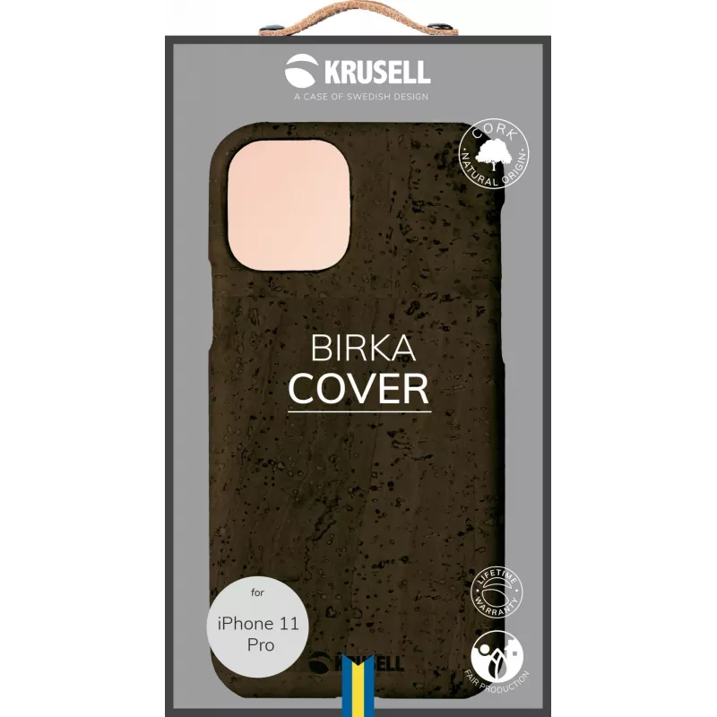Etui Krusell Birka do Apple iPhone 11 Pro, ciemnobrązowe etui w stylu skóry