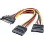 Rozgałęziacz Y zasilania Renkforce 1× wtyk zasilania SATA 15-pin do 2× gniazd zasilania SATA 15-pin, 0,15 m, czarny/czerwony/żółty