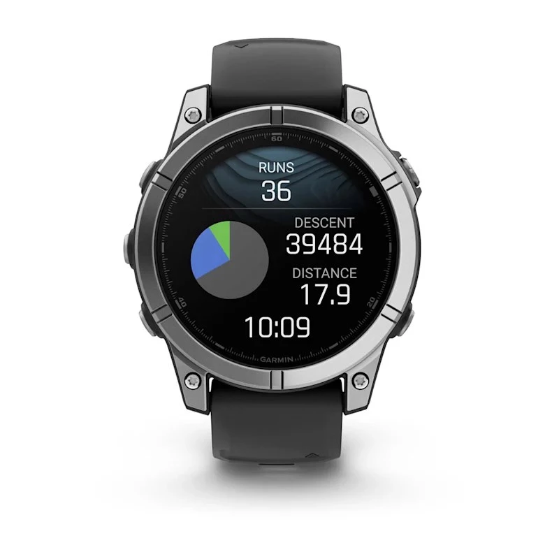Garmin Fenix E 3.3 cm (1.3) AMOLED 47 mm Cyfrowy 416 × 416 pikseli Ekran dotykowy Stal nierdzewna Wi-Fi GPS (satelitarny)