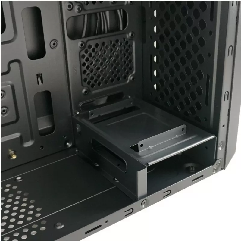 LC Power Classic 7040B - MDT - ATX - bez zasilacza - Czarny, szczotkowane aluminium / Czarny - USB/Audio
