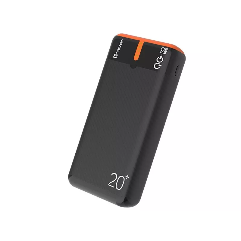 Ładowarka przenośna TRACER EnerGen 20000 mAh, Power Delivery 20W, wejście USB-C, 2 wyjścia USB-A, obsługa 3 urządzeń, pomarańczowa