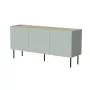 Komoda cama meble FELLINI 150×40×70 cm, oliwkowa z olejowanym dębowym blatem, korpus MDF