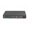 Niezarządzalny przełącznik LANBERG RSFE-16P-2C-250 — 18-portowy Gigabit, 16x PoE+ (30W), 2x SFP, 250W, 1U, metal, montaż w szafie