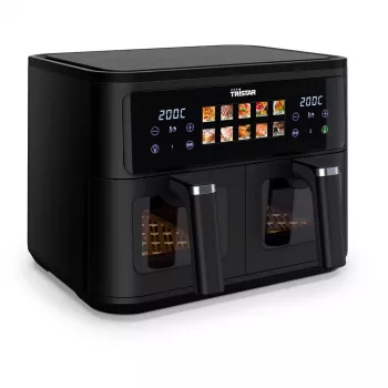 Frytkownica powietrzna Tristar FR-9075 Double 9 L, 2500 W, sterowanie dotykowe, LCD, czarny, min 60 °C