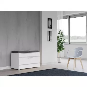 Zamknięta szafka na buty górna e-sklep OPAL SZAFKA BIEL — Biała, płyta wiórowa, szer. 850 × wys. 450 mm, rama 16 mm
