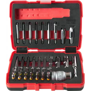 Zestaw wykrętaków ks tools 150 1/4 cala 10 mm 34-częściowy do uszkodzonych i wyrobionych śrub