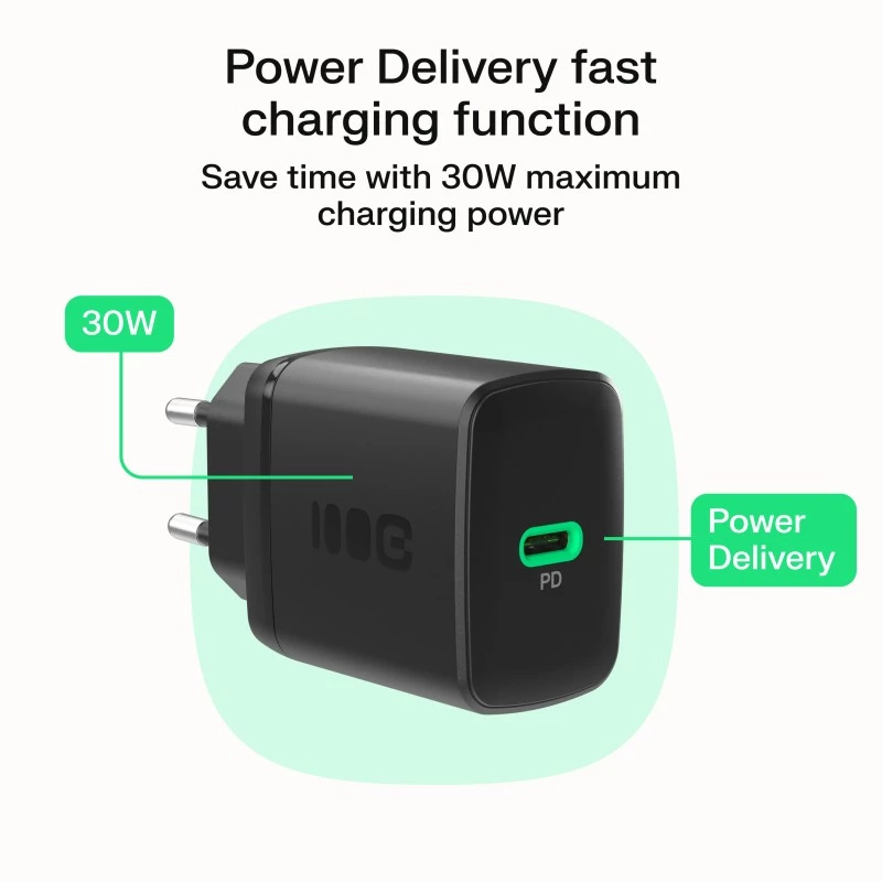 Zasilacz zielony Cell PowerSource Solo30 30W Czarny — ładowarka jednoportowa USB-C