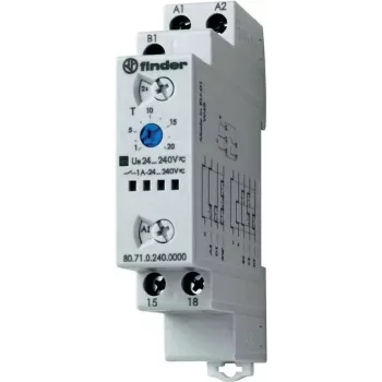Finder Przekaźnik czasowy wielofunkcyjny, wyjście półprzewodnikowe 80.71.0.240.0000 80.71.0.240.0000 24 - 240 V DC/AC 1 styk normalnie otwarty 1 A 2 (80.71.0.240.0000)