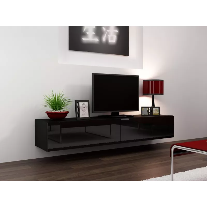 Cama stojak TV VIGO '180' 30/180/40 czarny/czarny połysk