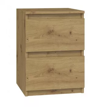 Szafka nocna top e shop M2 ARTISAN, 2 szuflady, dąb, 300×300×400 mm