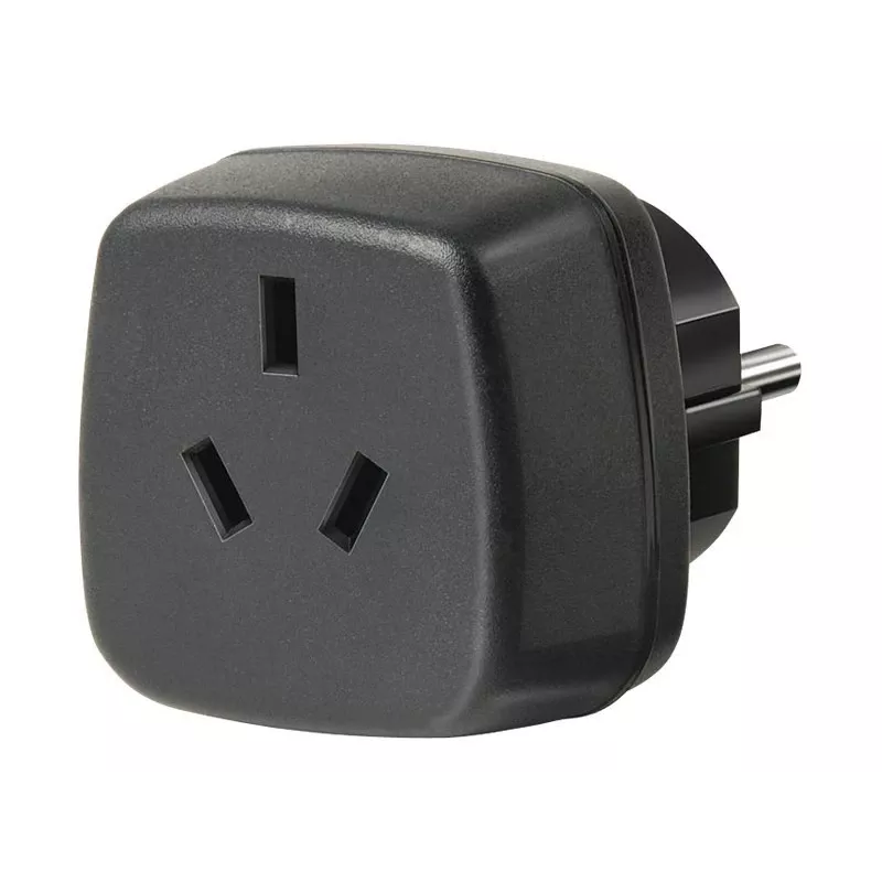 Adapter podróżny Australia/Chiny > Wtyczka z uziemieniem, adapter czarny