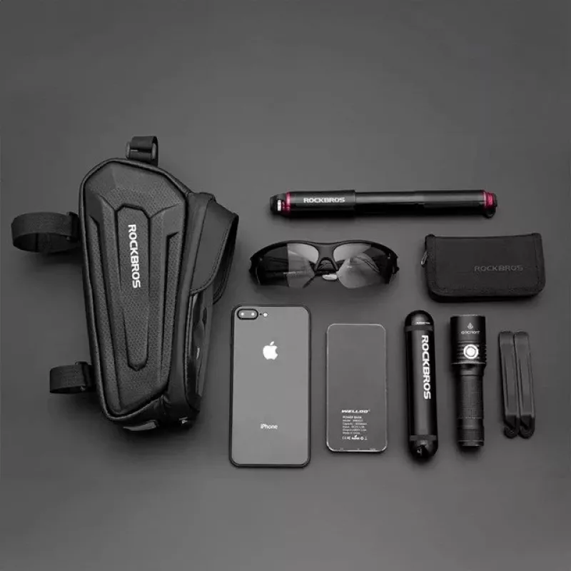 Rockbros B68 Torba na ramę roweru Kieszeń na telefon 1,7 l Czarna