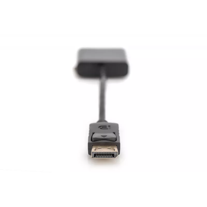 Przewód adaptera DisplayPort Assmann. DP - DVI (24+5) M/F. 0,15 m z blokadą. Zgodny z DP 1.1. UL. czarny, bez ekranowania. 32AWG (AK-340409-001-S)