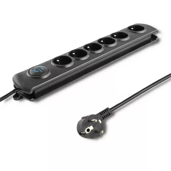 Listwa przeciwprzepięciowa Qoltec 50172 Czarna 6 gniazd AC 230V 5m