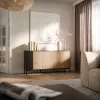 Komoda cama meble MERCI 151 x 40 x 74 cm — czarna / dąb artisan, płyta wiórowa