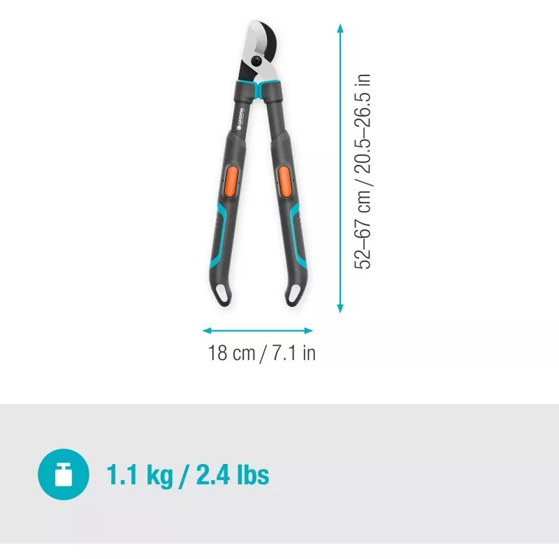 Gardena sekatory TeleCut Pro S Szary/turkusowy 52cm - 67cm (12040-88)