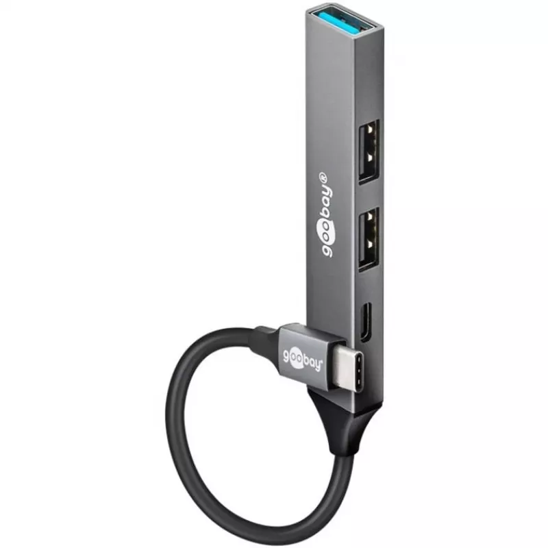 Goobay Slim 4-Port USB-Hub, USB-C™ na USB-C™/USB-A, USB 3.2 (74459)