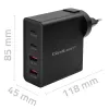 Ładowarka Qoltec GaN POWER PRO | 2xUSB-C | 2xUSB | 130W | 5-20V | 1.5-5A | XP | Czarny