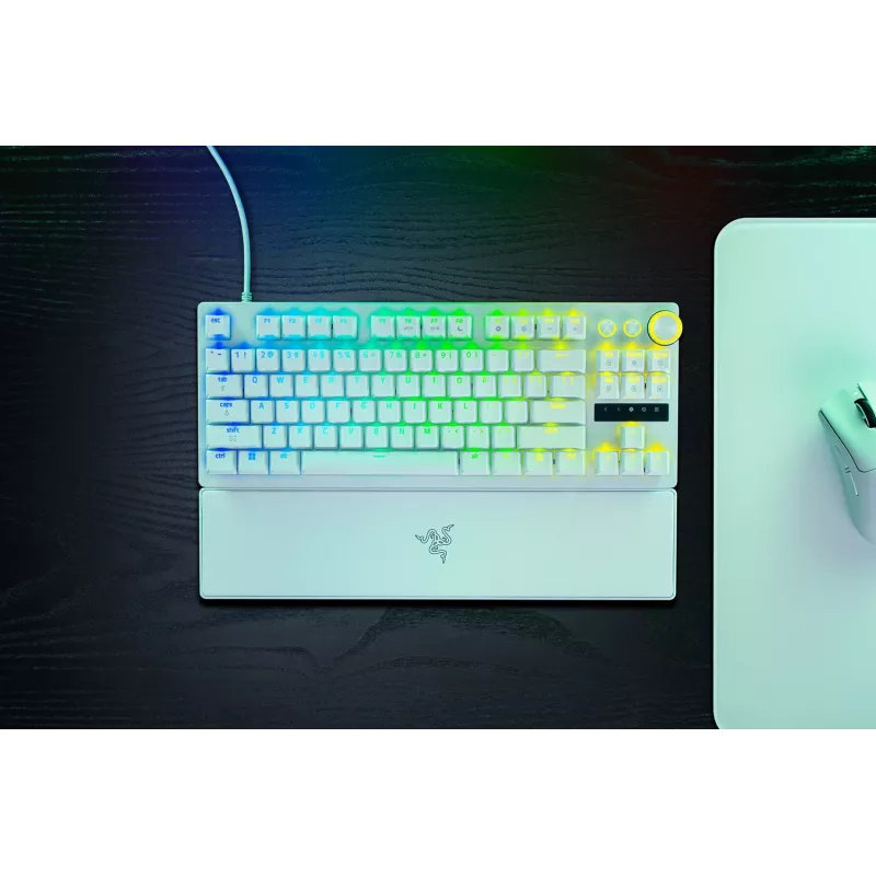 Razer Huntsman V3 Pro Tenkeyless 8KHz | Klawiatura gamingowa | Przewodowa | US | Biała | Przełącznik optyczny analogowy Razer Gen-2
