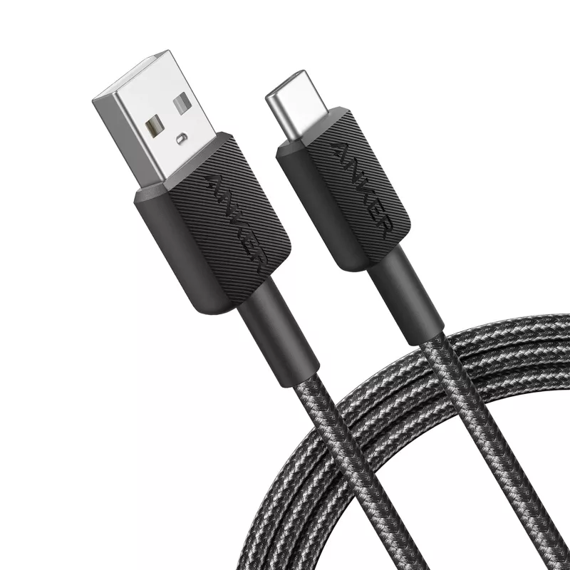 Anker Innovations 322 Kabel USB-A do USB-C Nylon 1,8M Czarny - Kabel - Cyfrowy/Dane