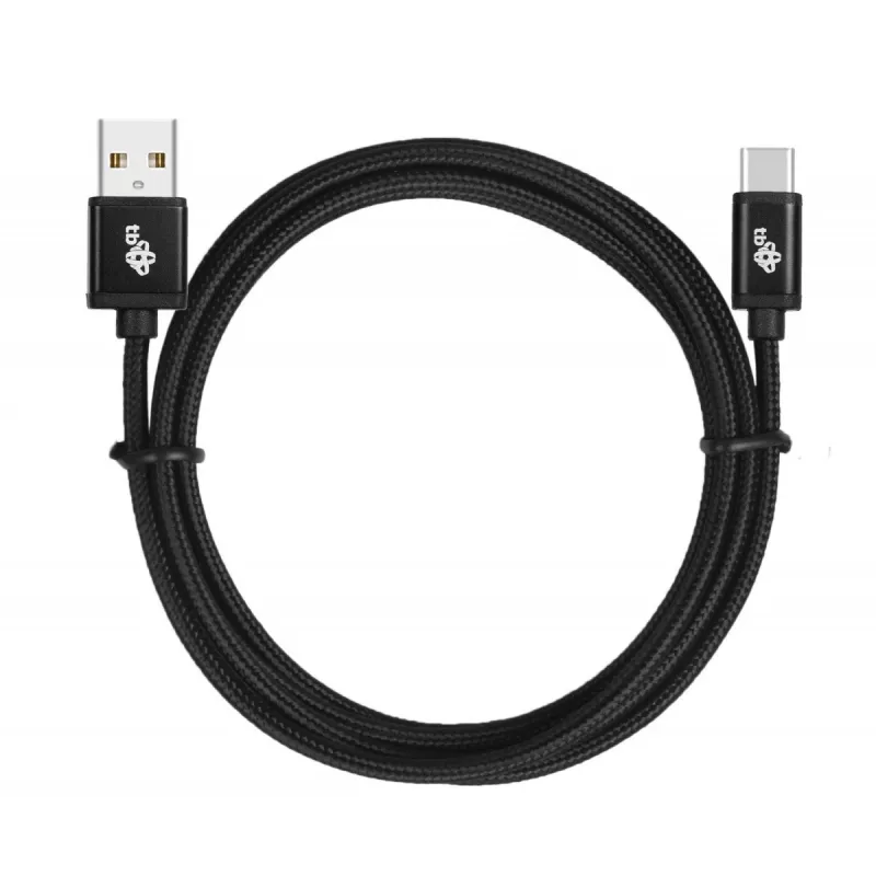 Kabel USB - USB C 3 m, czarny, taśma