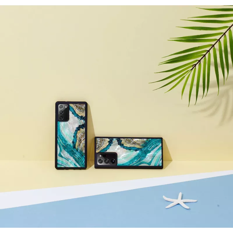Etui ochronne na telefon iKins do Samsung Galaxy Note 20 — wzór Aqua Agate