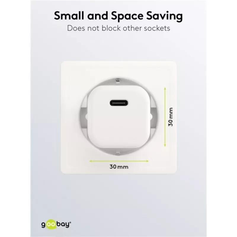 Goobay Uniwersalna czarna ładowarka wewnętrzna AC do szybkiego ładowania 65403 USB Type-C 110-240V